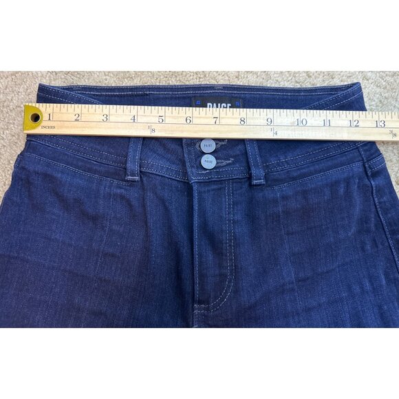 Paige Claudine Women's 25 Bootcut Dark Wash Cropped Jeans Stretch Front Slit - Picture 12 of 12